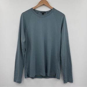 James Perse Men’s Raglan Long Sleeve Crewneck Tee Made in Slate Blue | Small
